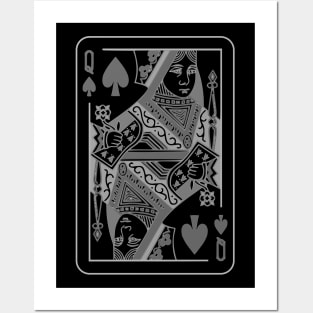 Queen of Spades Grayscale Posters and Art